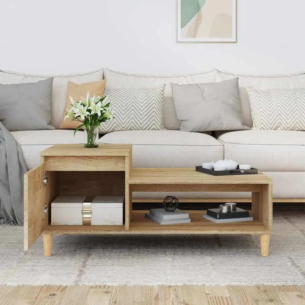 Brown Sonoma Oak Coffee Table with Storage