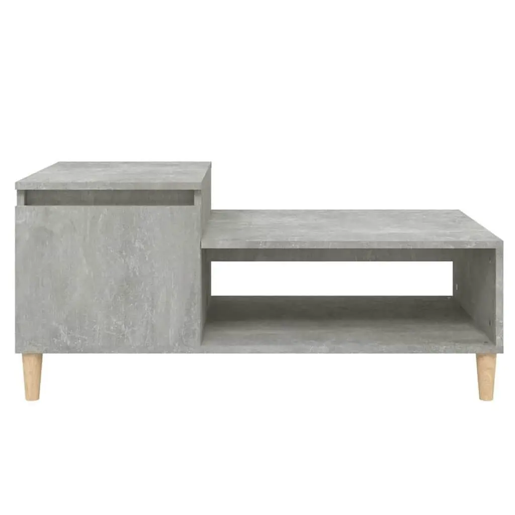 Grey Engineered Wood Coffee Table with Storage Shelf