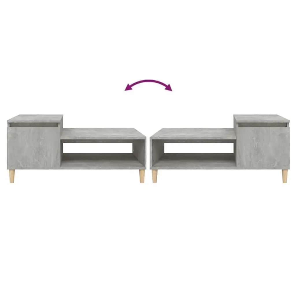Grey Engineered Wood Coffee Table with Storage Shelf