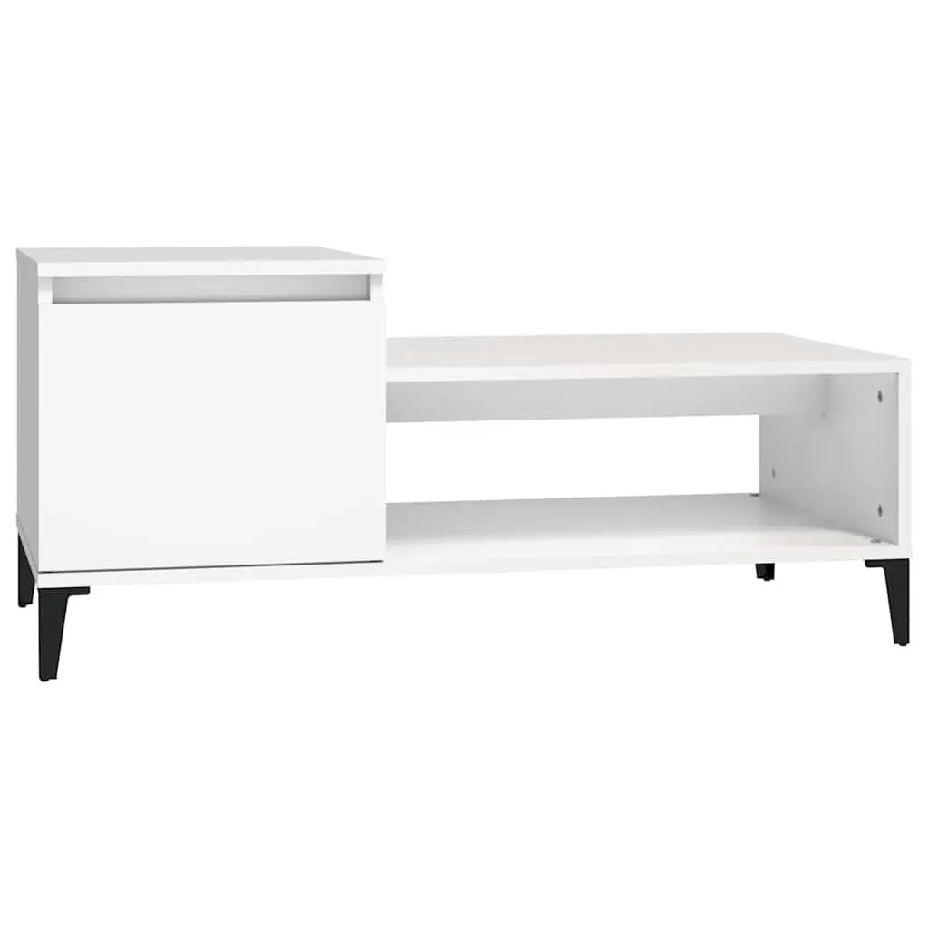 White Engineered Wood Coffee Table with Storage