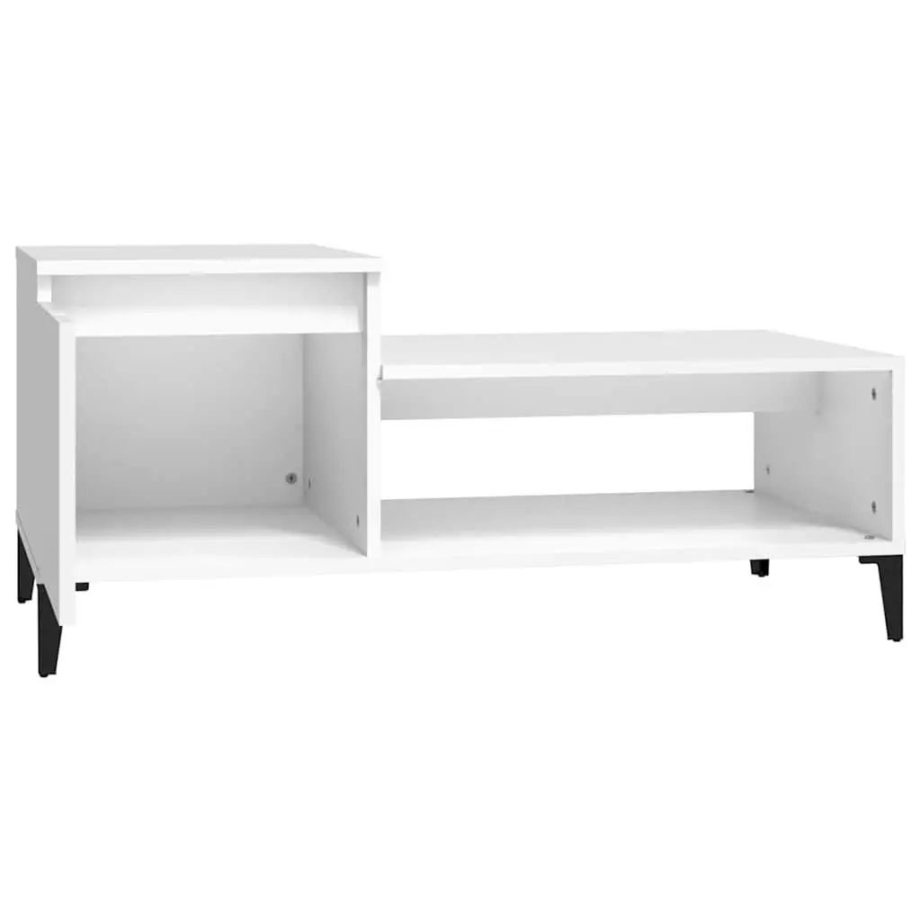 White Engineered Wood Coffee Table with Storage