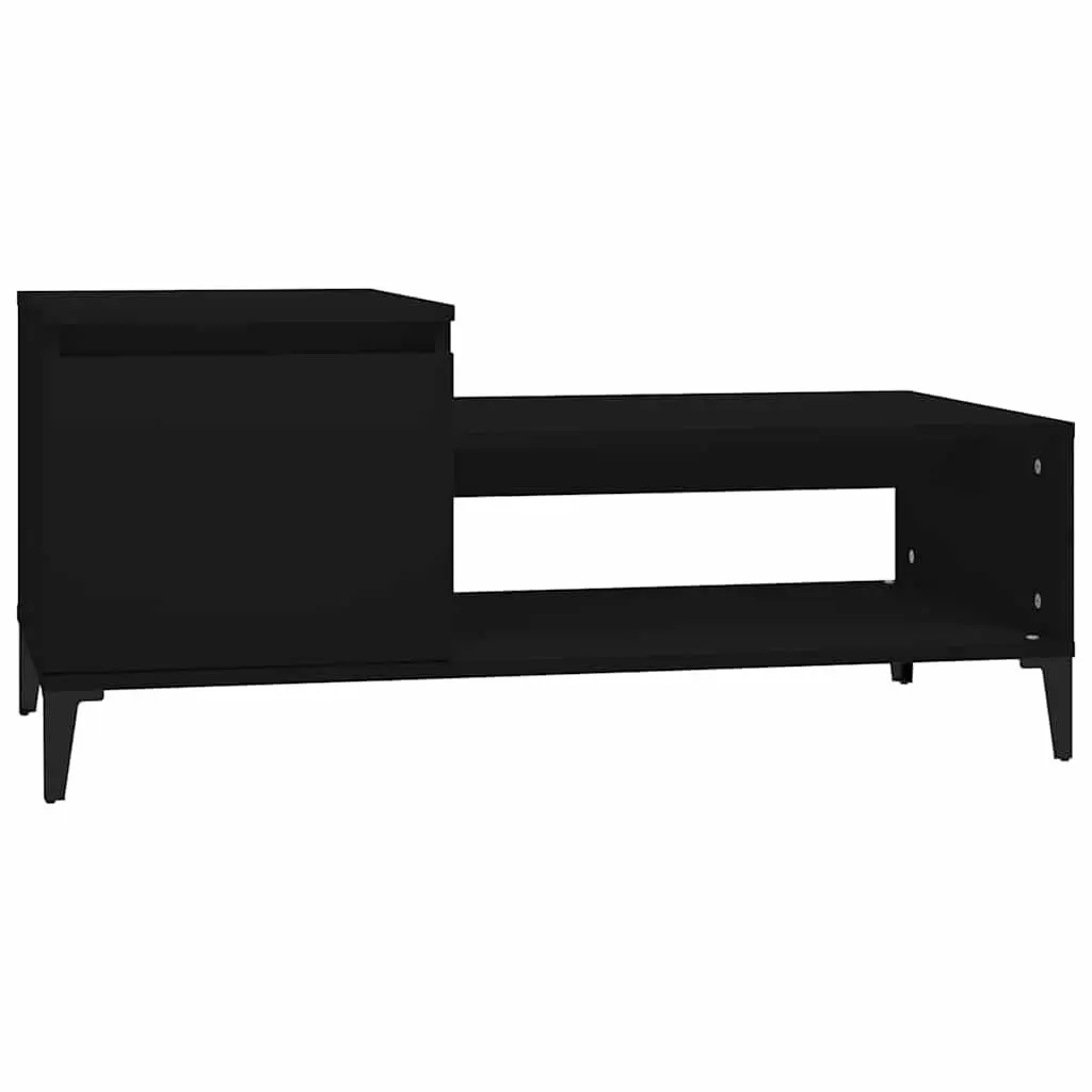 Black Coffee Table with Storage Compartment