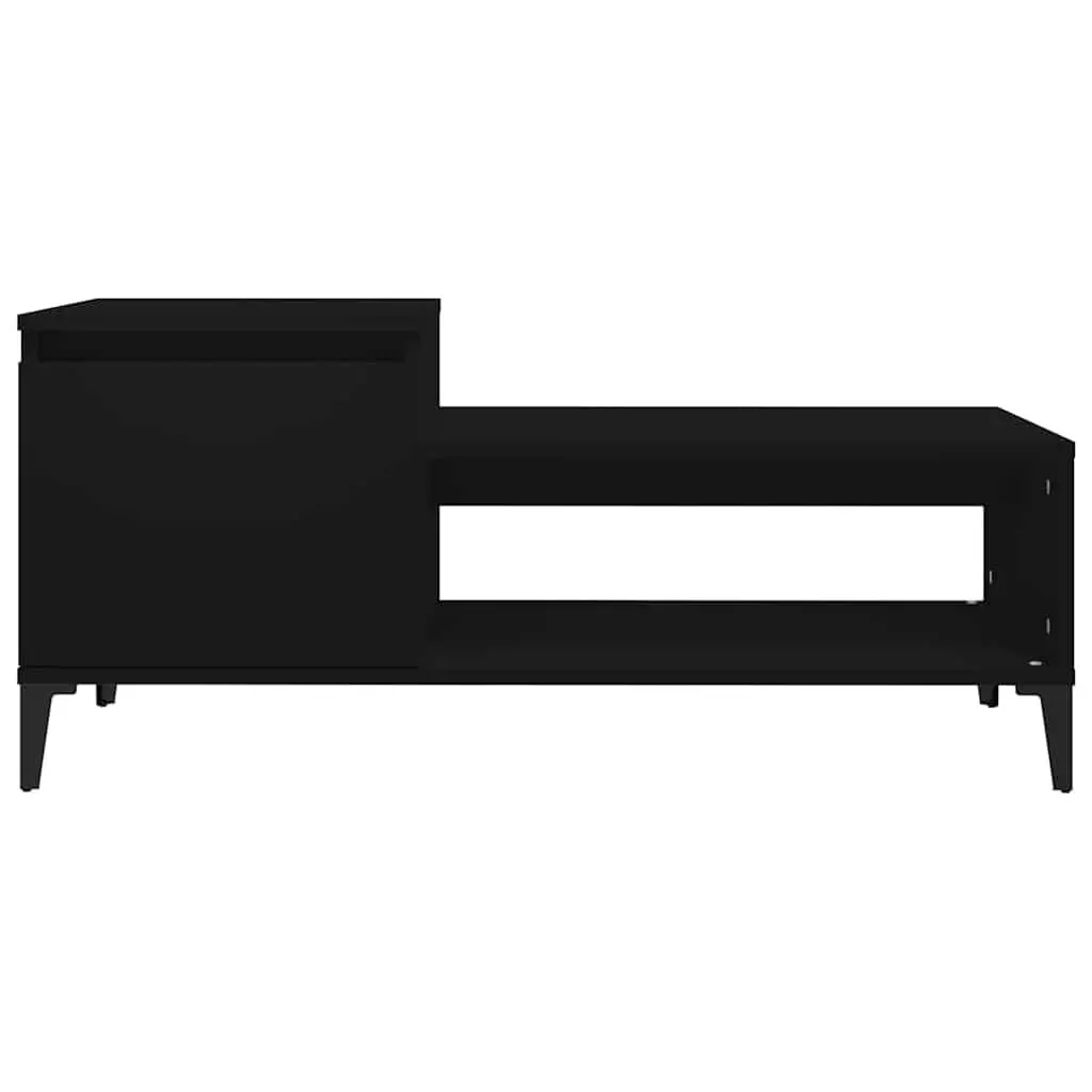Black Coffee Table with Storage Compartment