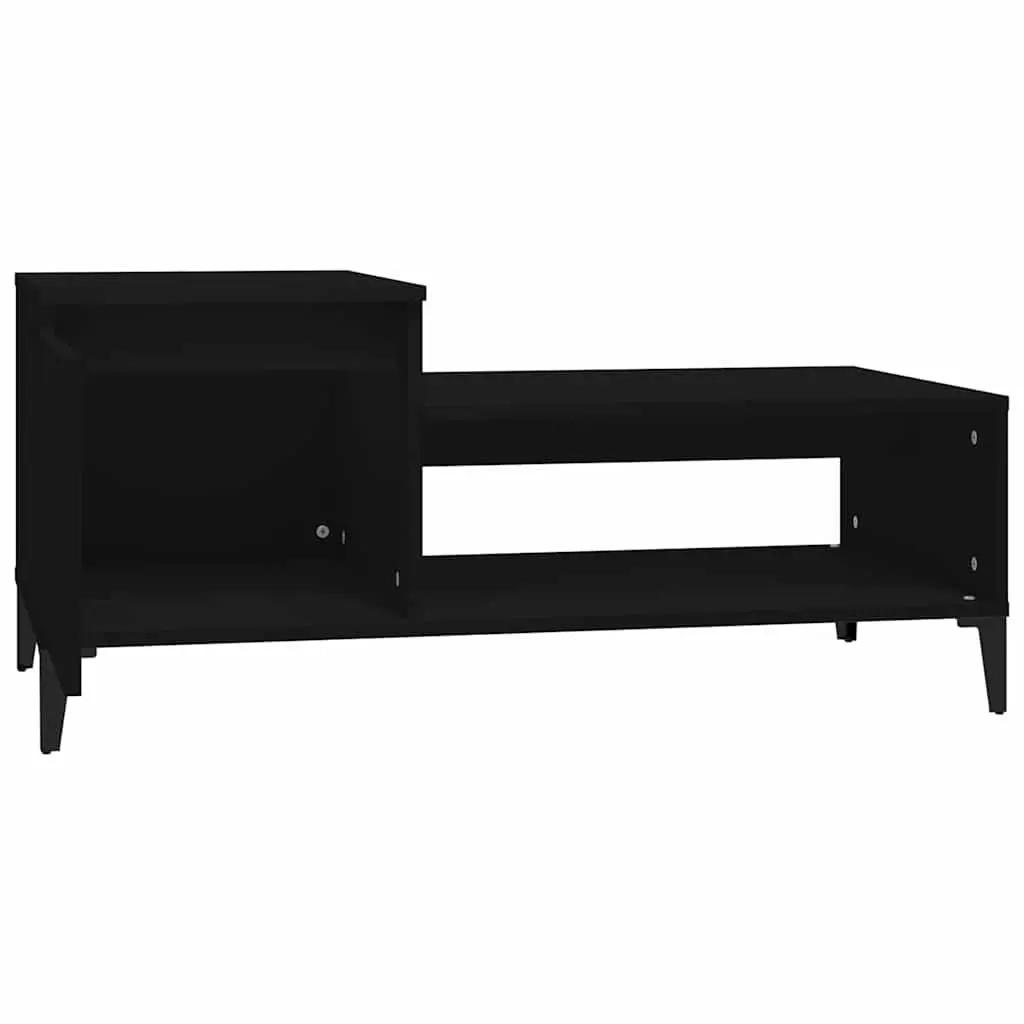 Black Coffee Table with Storage Compartment