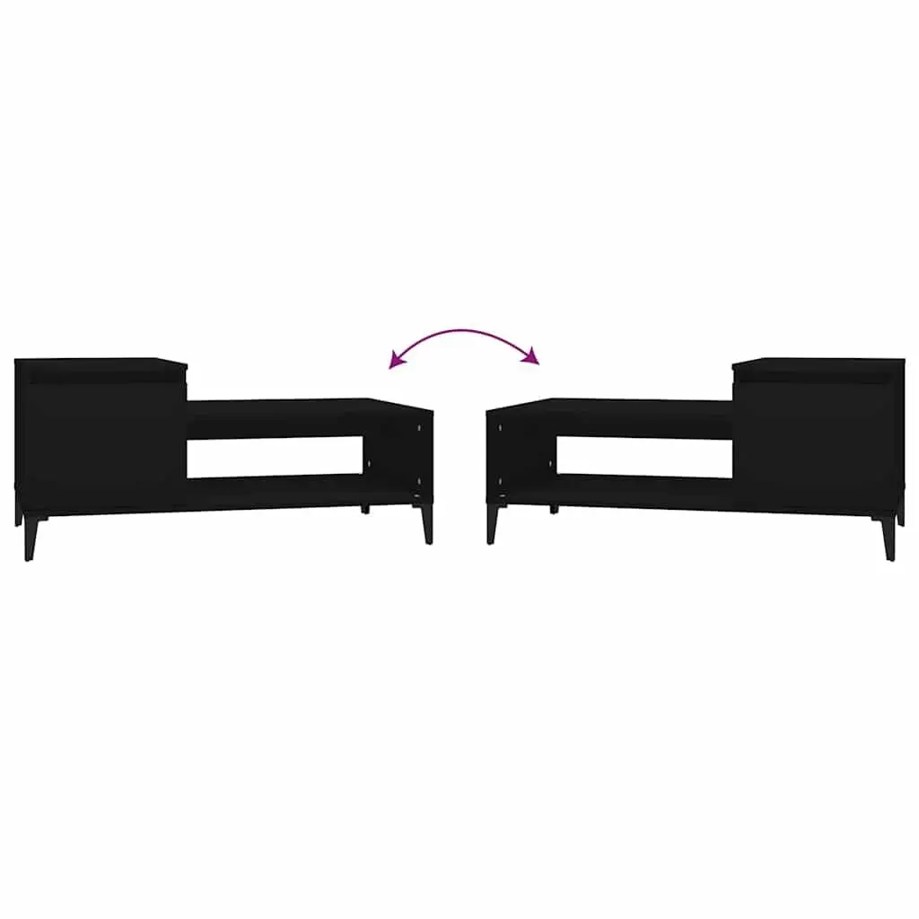 Black Coffee Table with Storage Compartment