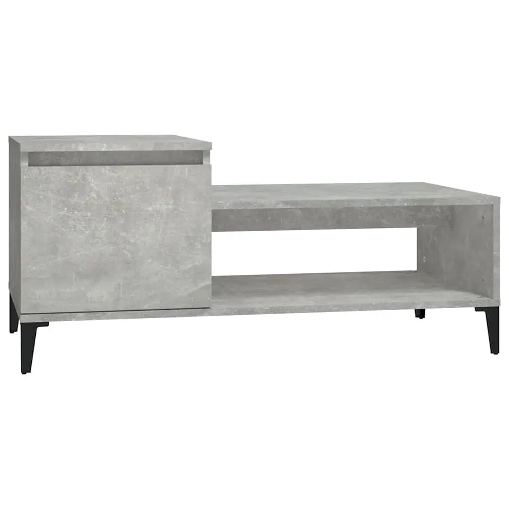 Grey Engineered Wood Coffee Table with Storage