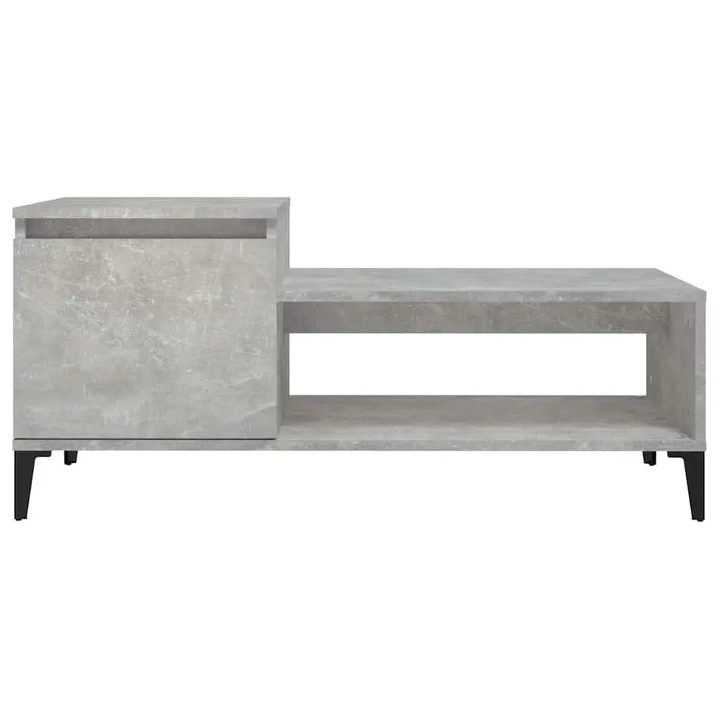 Grey Engineered Wood Coffee Table with Storage