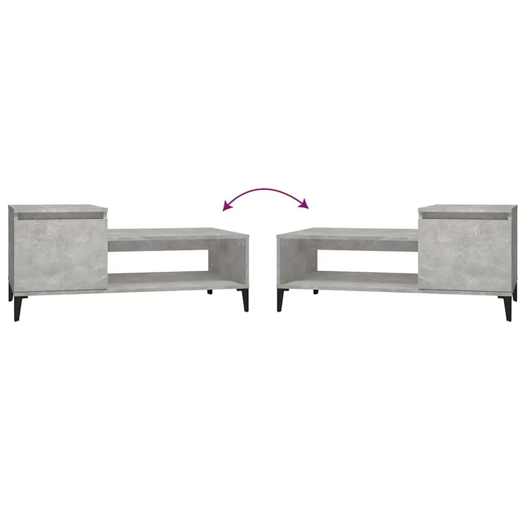 Grey Engineered Wood Coffee Table with Storage
