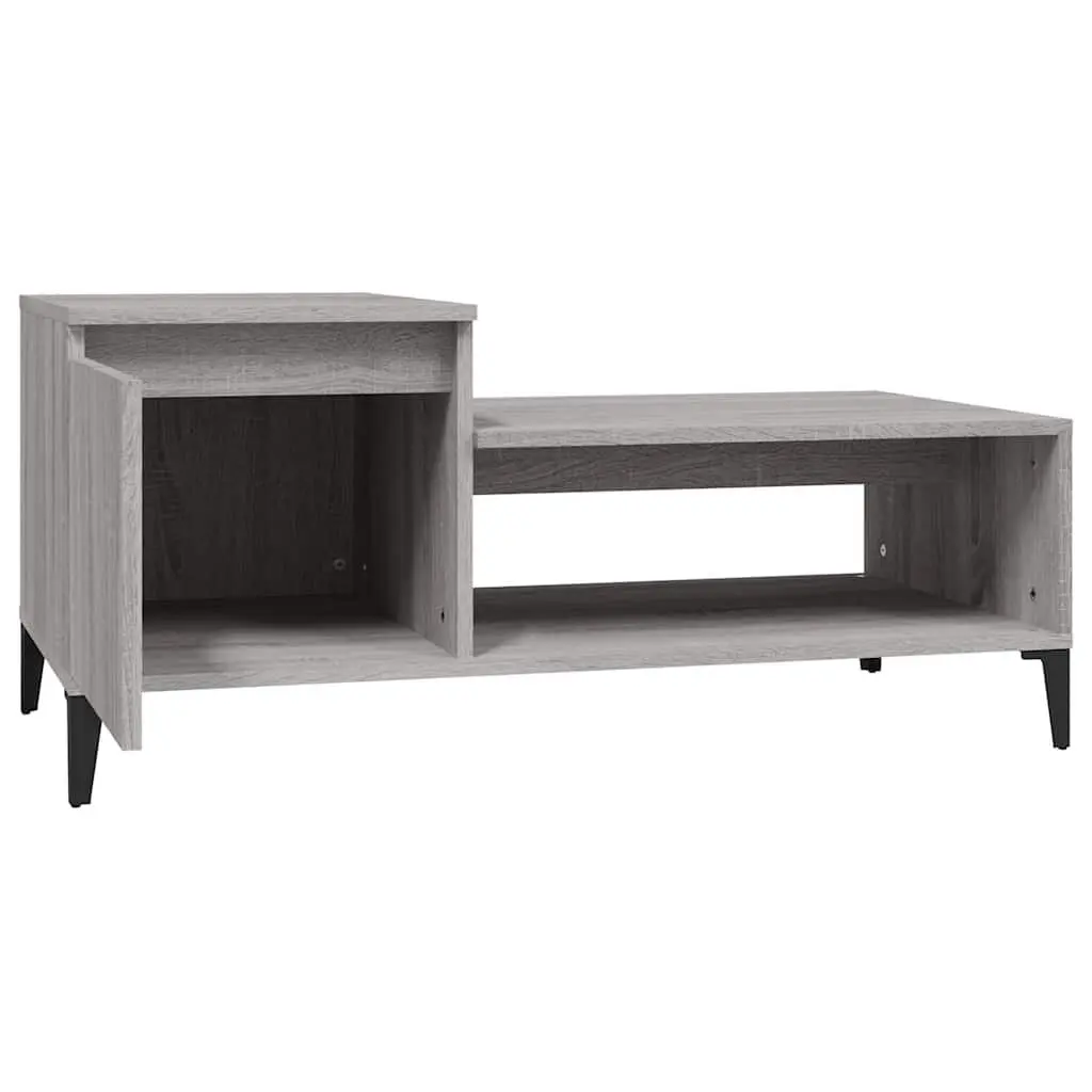Grey Sonoma Coffee Table with Storage Compartment and Shelf