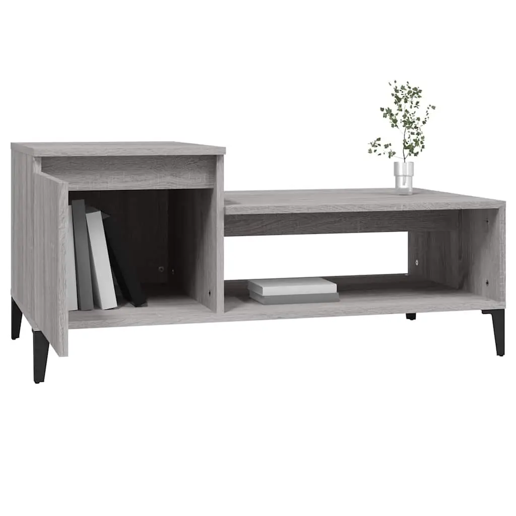 Grey Sonoma Coffee Table with Storage Compartment and Shelf