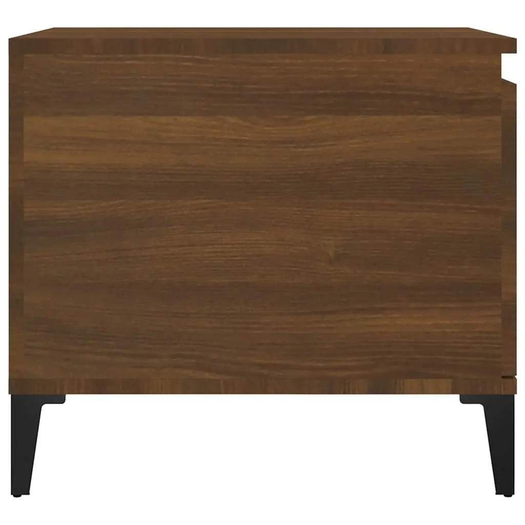Brown Oak Engineered Wood Coffee Table with Storage