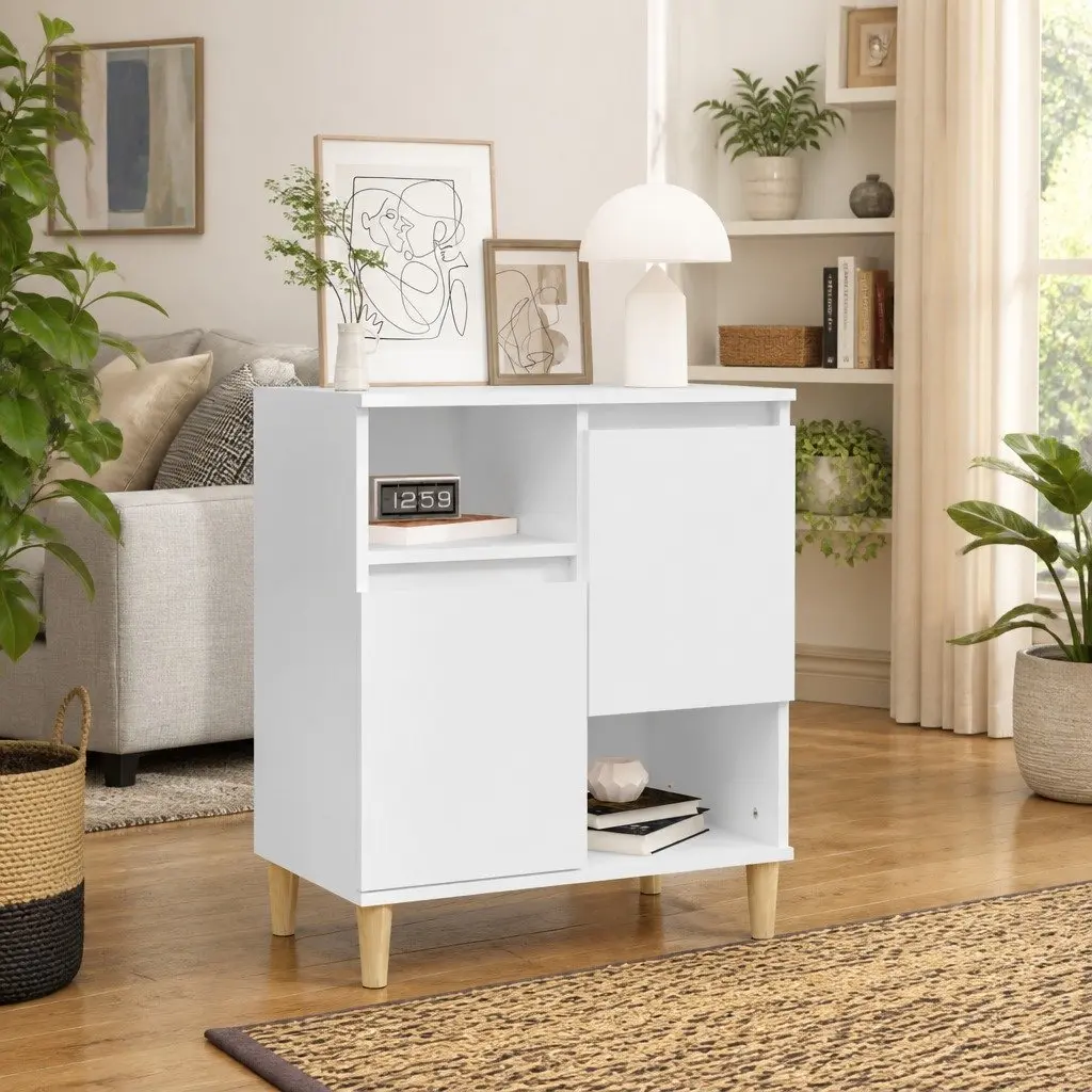 White Storage Sideboard with Engineered Wood