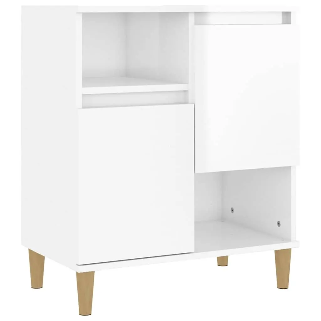 White High Gloss Sideboard Storage Cabinet 60x35x70cm