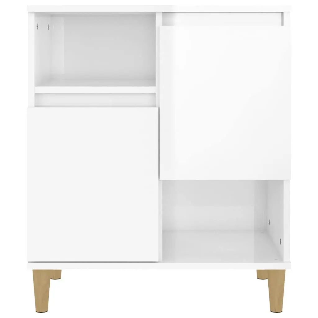 White High Gloss Sideboard Storage Cabinet 60x35x70cm