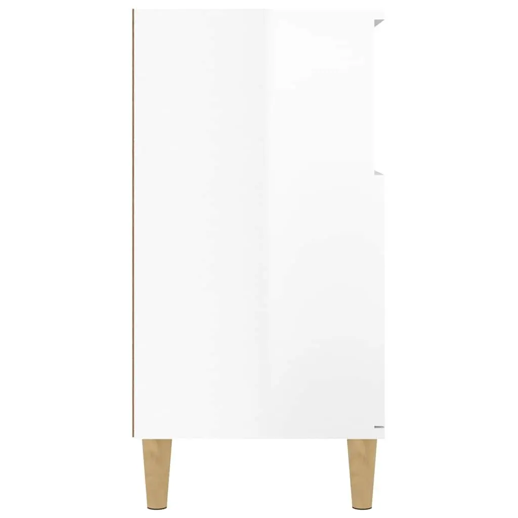 White High Gloss Sideboard Storage Cabinet 60x35x70cm