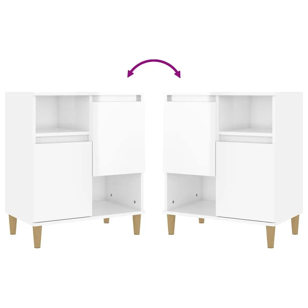 White High Gloss Sideboard Storage Cabinet 60x35x70cm