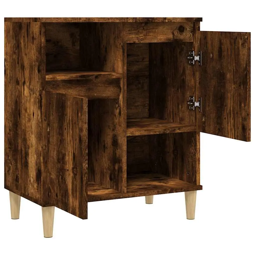 Brown Engineered Wood Sideboard Storage Cabinet with 4 Compartments