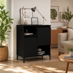 Sturdy Black Storage Sideboard 60x35x70 cm for Your Home