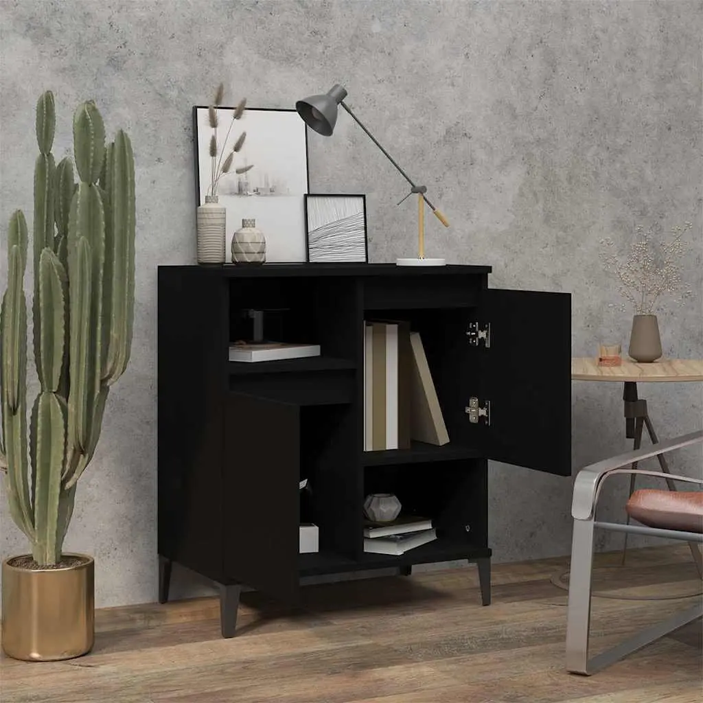Sideboard Engineered Wood Black 60x35x70 cm Storage Cabinet Buffet Furniture