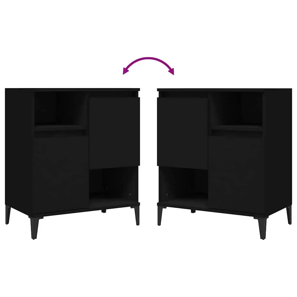 Sideboard Engineered Wood Black 60x35x70 cm Storage Cabinet Buffet Furniture