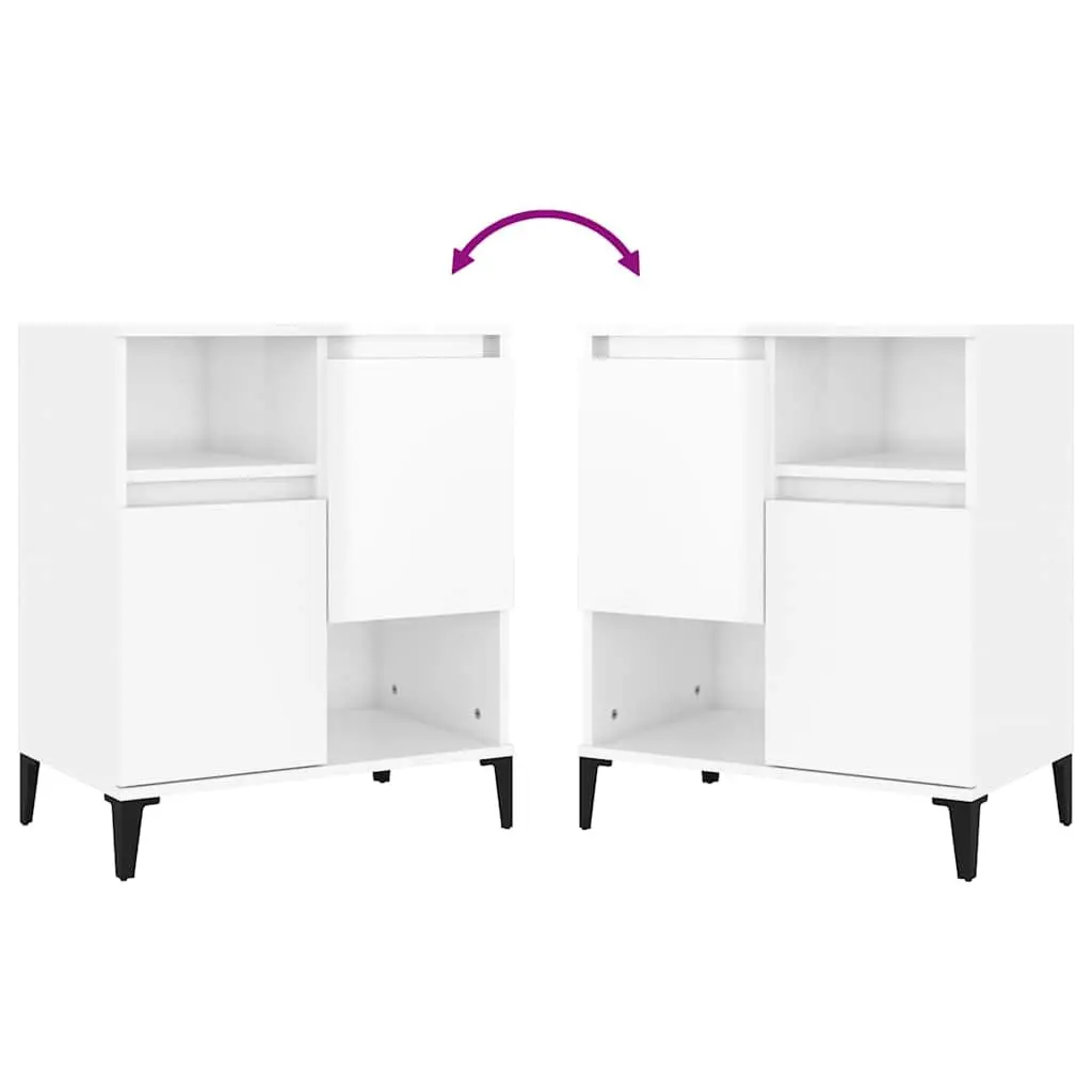High Gloss White Sideboard with 4 Storage Compartments