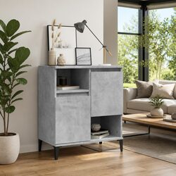 Sideboard Storage Cabinet Grey 60x35x70 cm Engineered Wood Buffet Cupboard