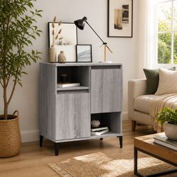 Stylish Grey Sonoma Sideboard Cabinet with 4 Compartments