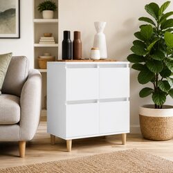 Sturdy White Sideboard with Ample Storage 60x35x70 cm