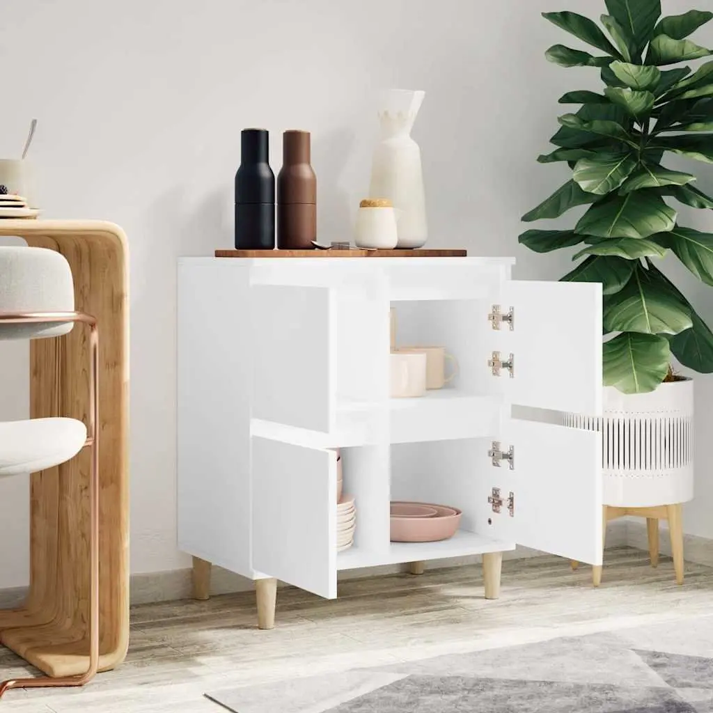 White Sideboard with Ample Storage 60x35x70 cm
