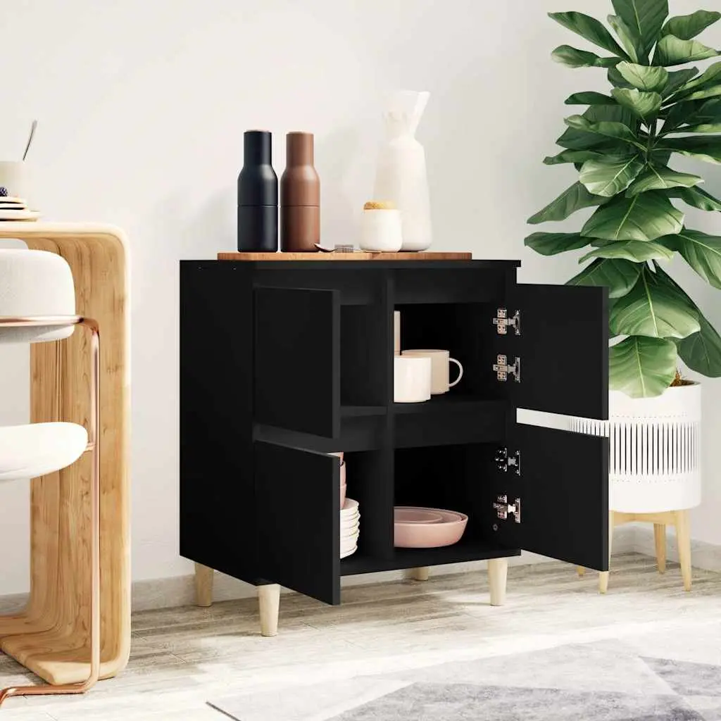 Black Sideboard 60x35x70 cm with Ample Storage