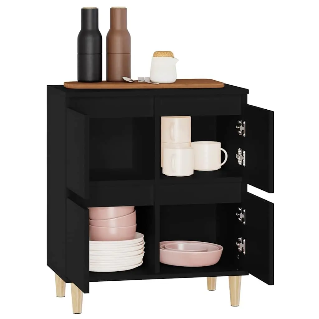 Black Sideboard 60x35x70 cm with Ample Storage