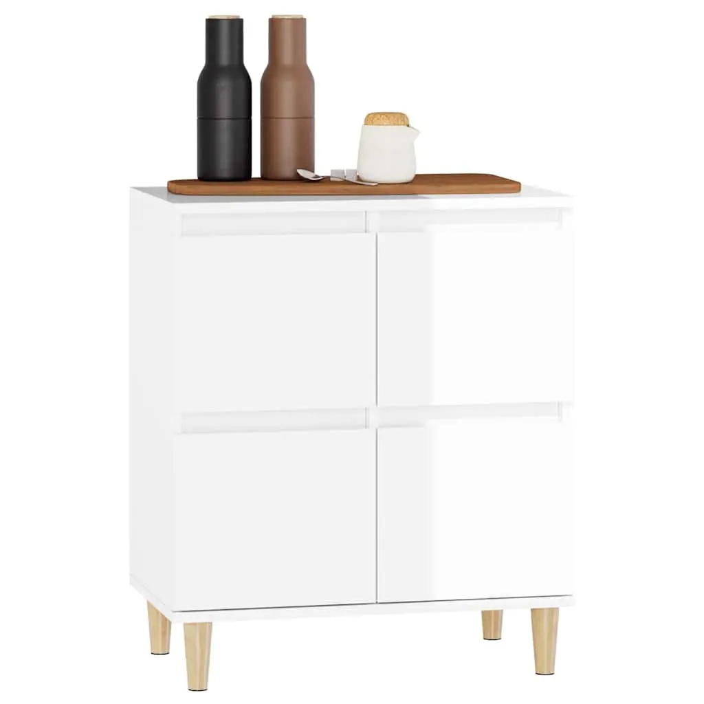 High Gloss White Sideboard Cabinet with Ample Storage