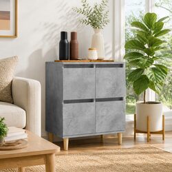 Durable Grey Storage Sideboard with Ample Space 60x35x70cm