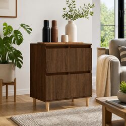 Brown Oak Sideboard with Durable Engineered Wood Design