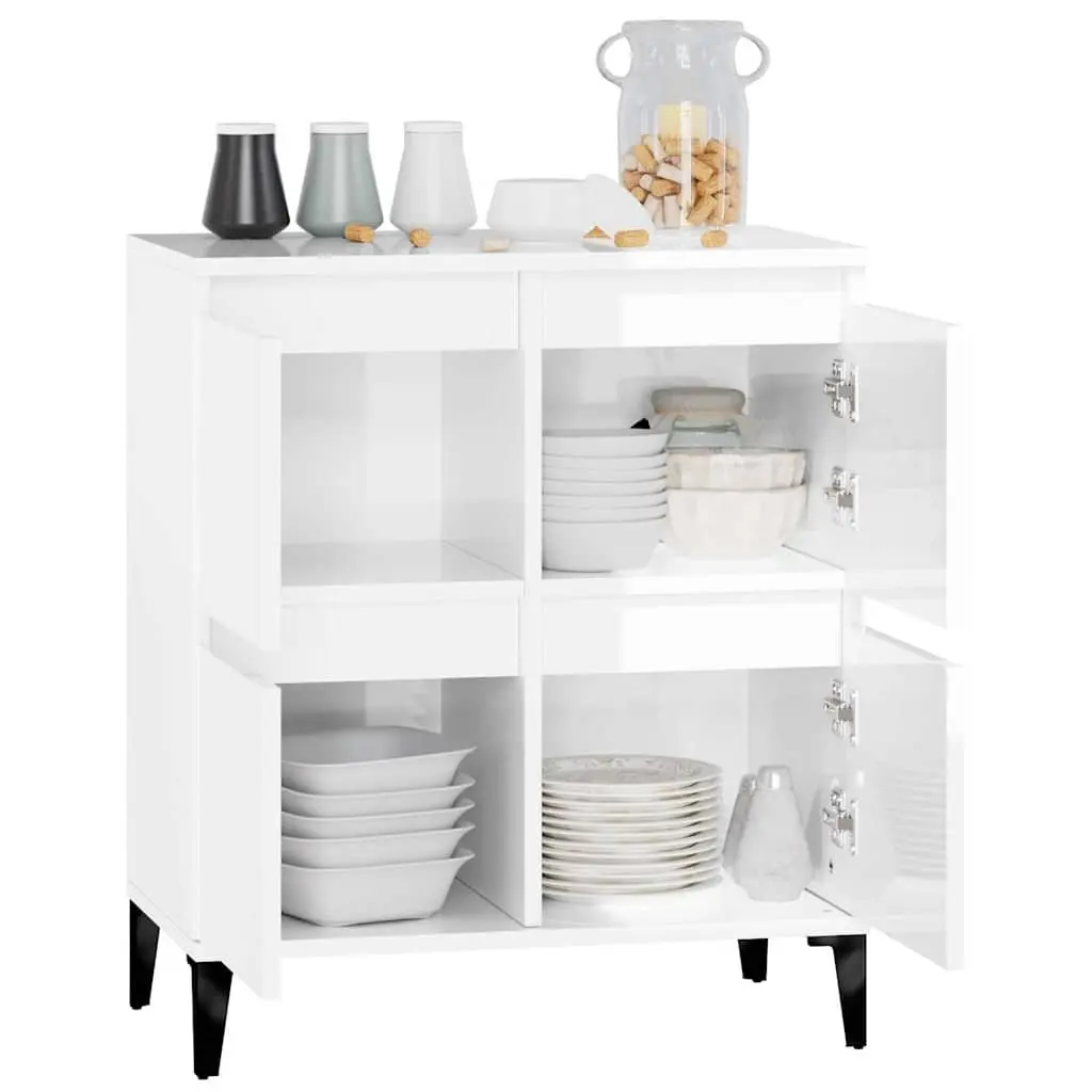 White High Gloss Sideboard Storage Cabinet