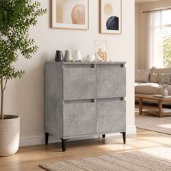 Grey Engineered Wood Sideboard with Storage
