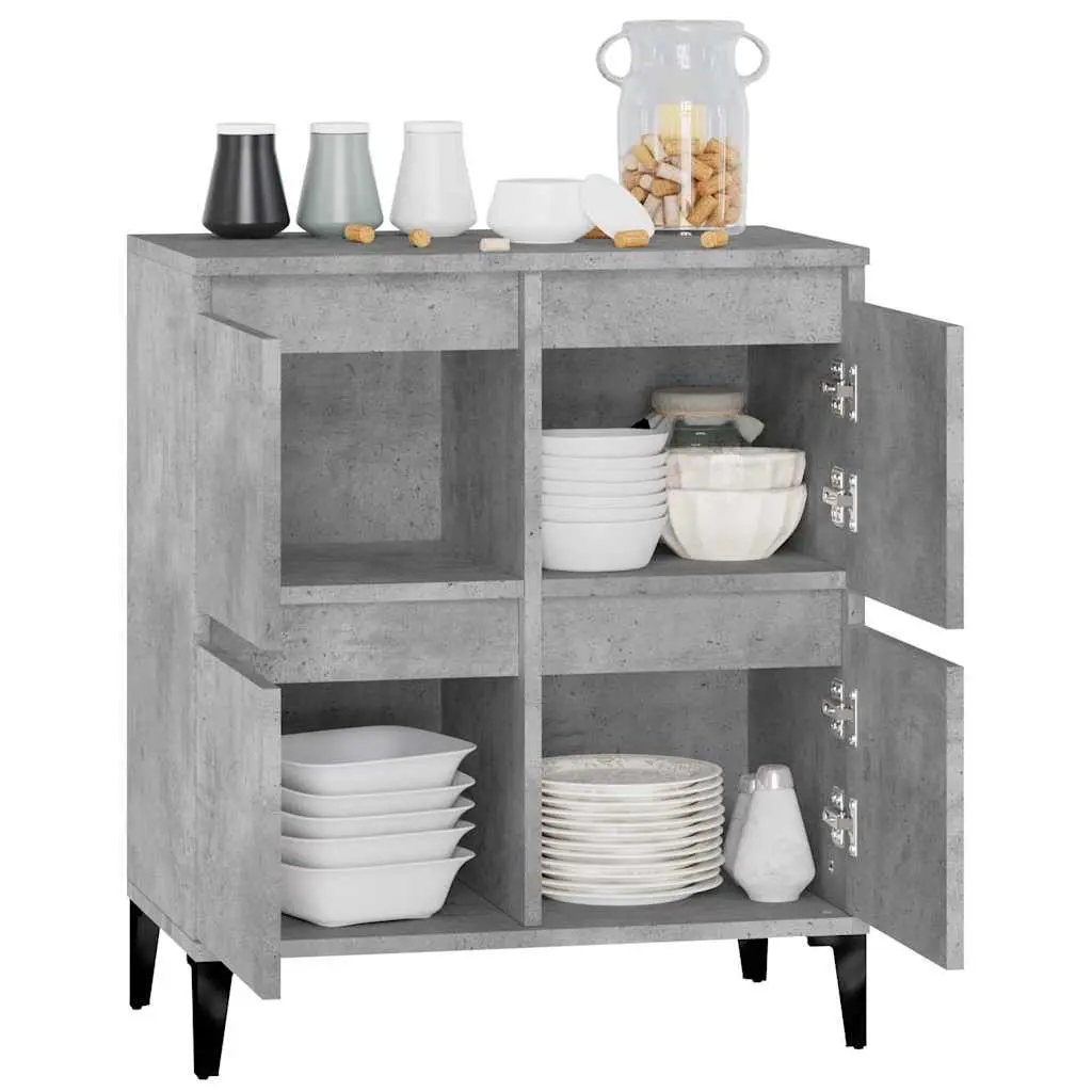 Grey Engineered Wood Sideboard with Storage