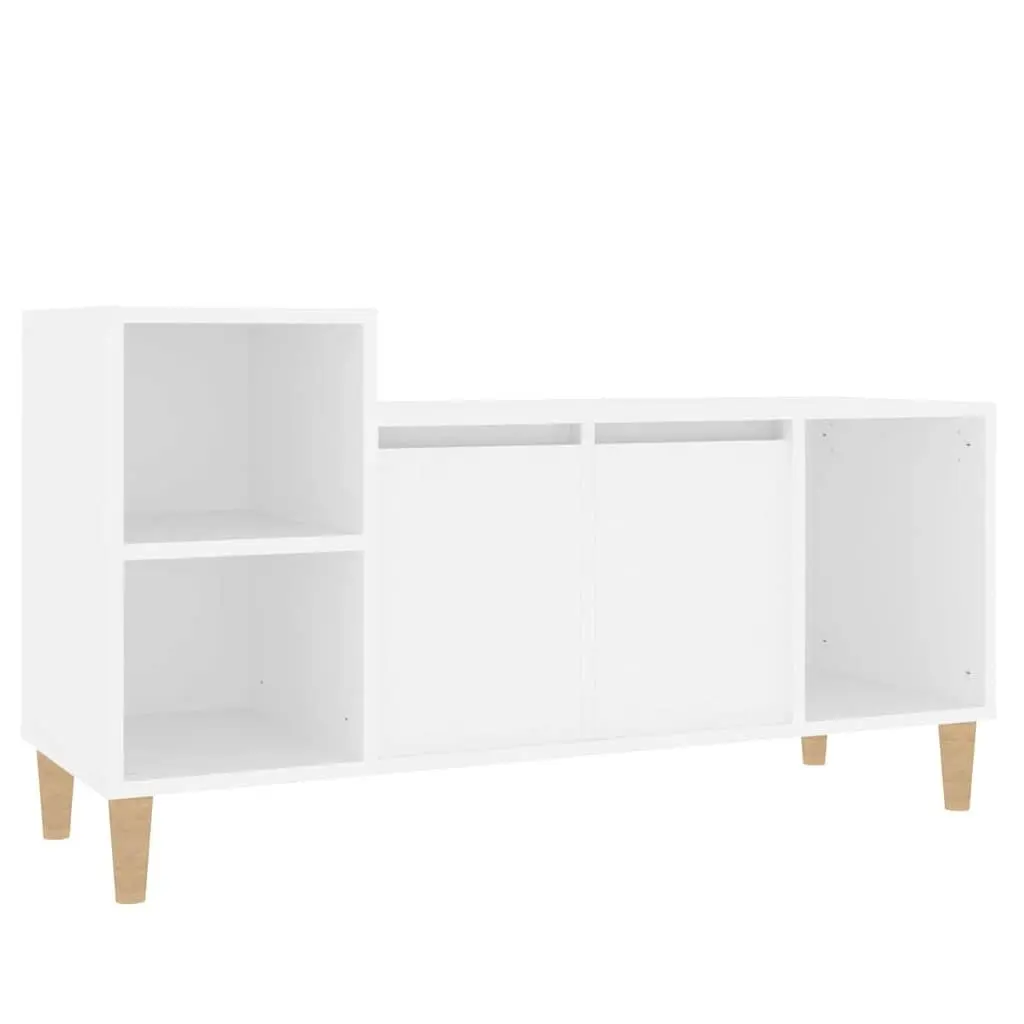 White Engineered Wood TV Cabinet with Storage