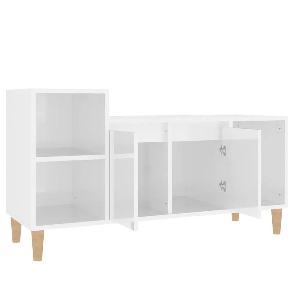 High Gloss White TV Cabinet Storage with Engineered Wood