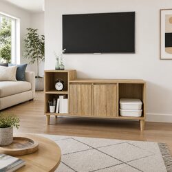 Sturdy Brown Engineered Wood TV Cabinet 100cm