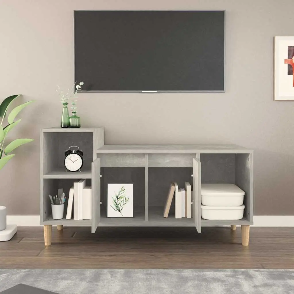 Grey Engineered Wood TV Cabinet for Media Storage