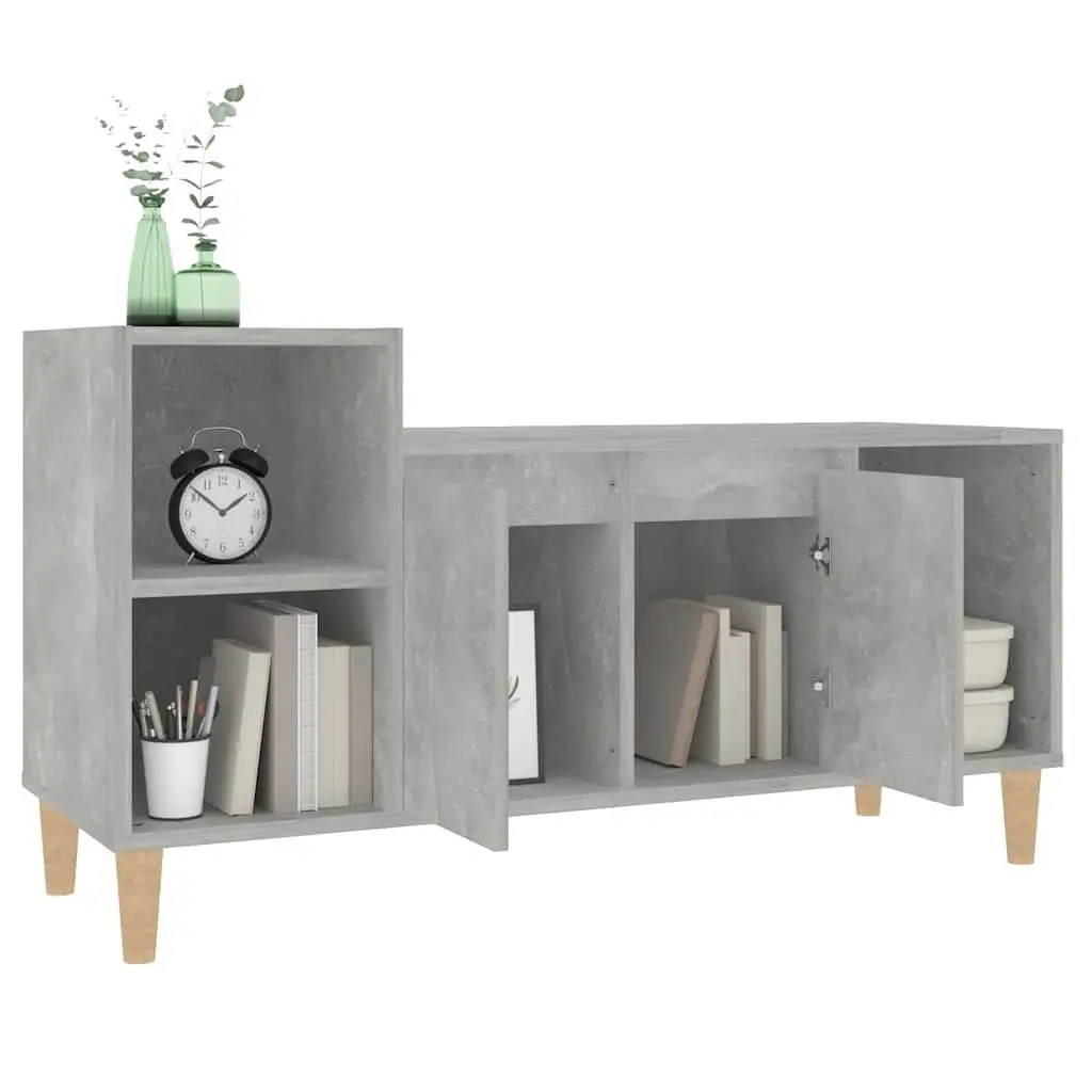 Grey Engineered Wood TV Cabinet for Media Storage