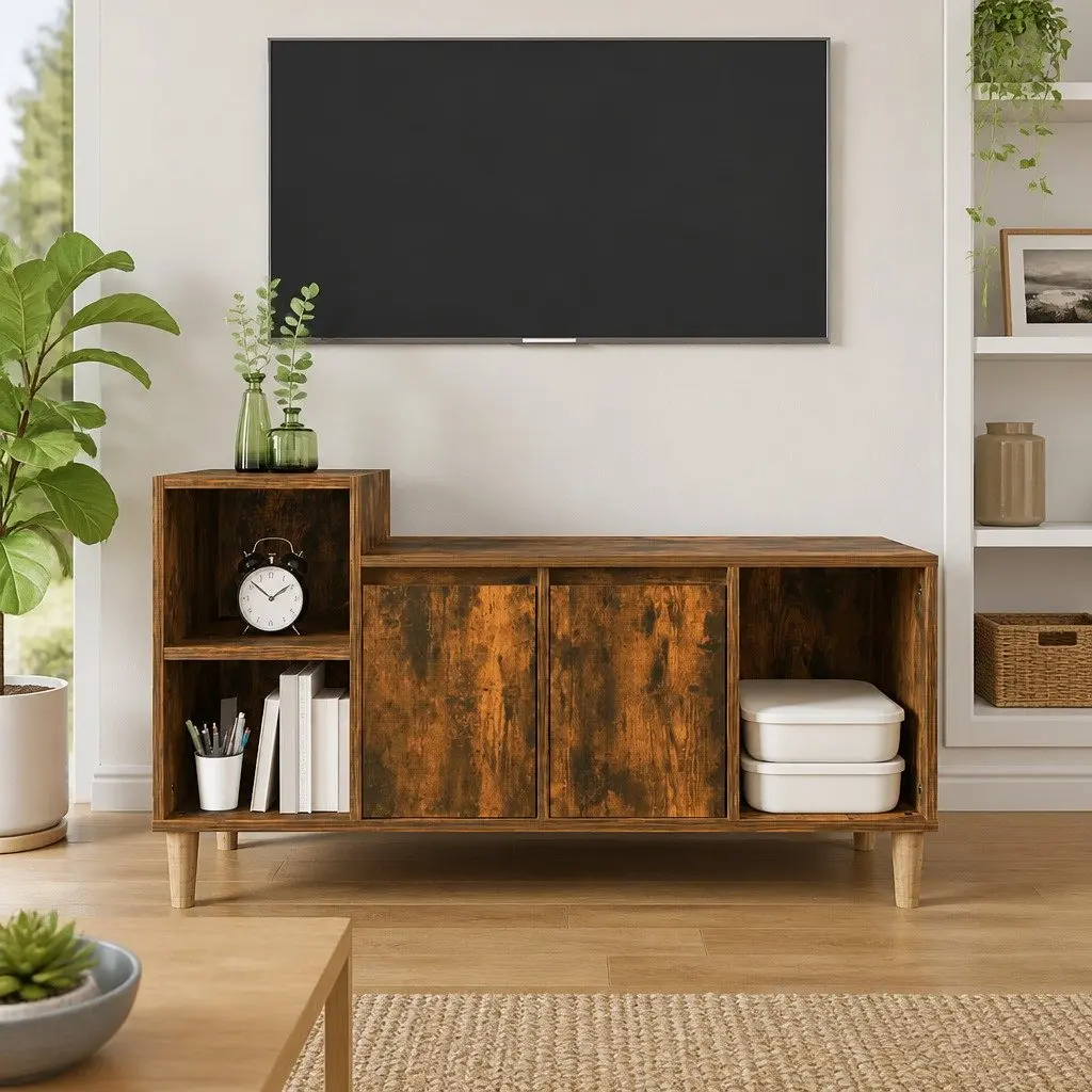 Smoked Oak TV Cabinet with Ample Storage