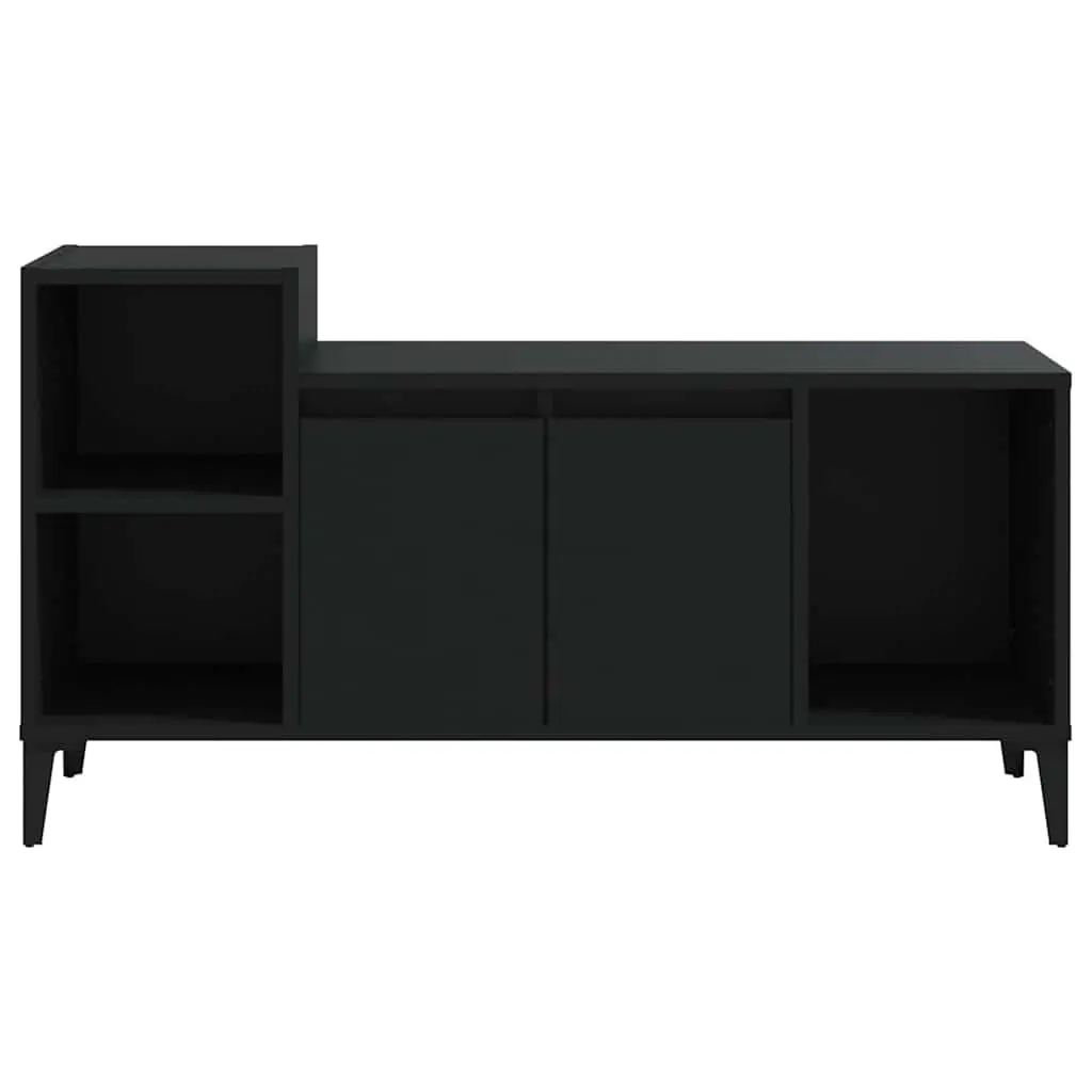 Black TV Cabinet 100x35x55cm Engineered Wood Unit