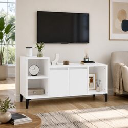 High Gloss White TV Cabinet for Modern Media Storage