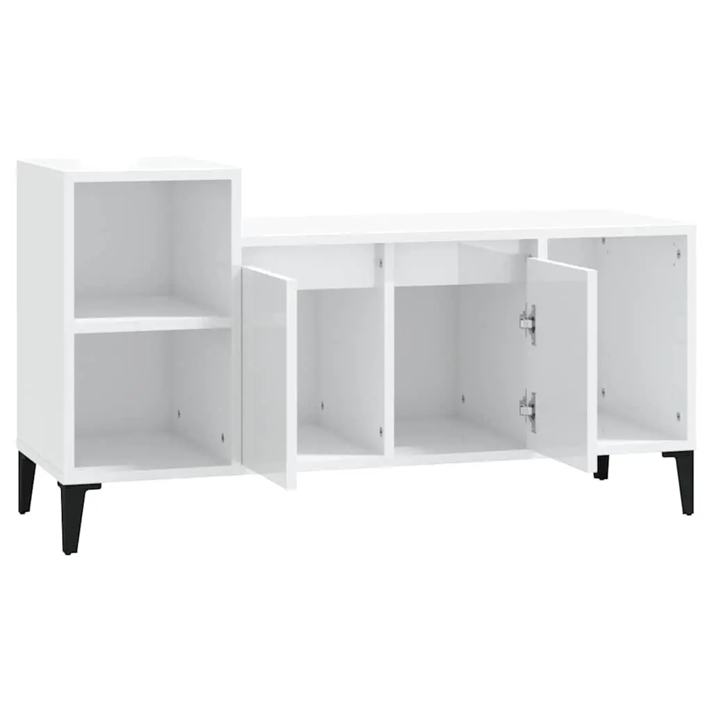 TV Cabinet Engineered Wood 100L x 35W x 55H cm White High Gloss