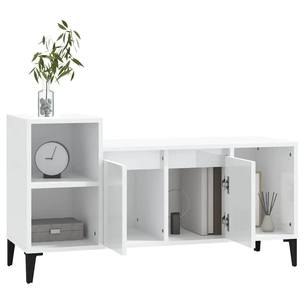 TV Cabinet Engineered Wood 100L x 35W x 55H cm White High Gloss
