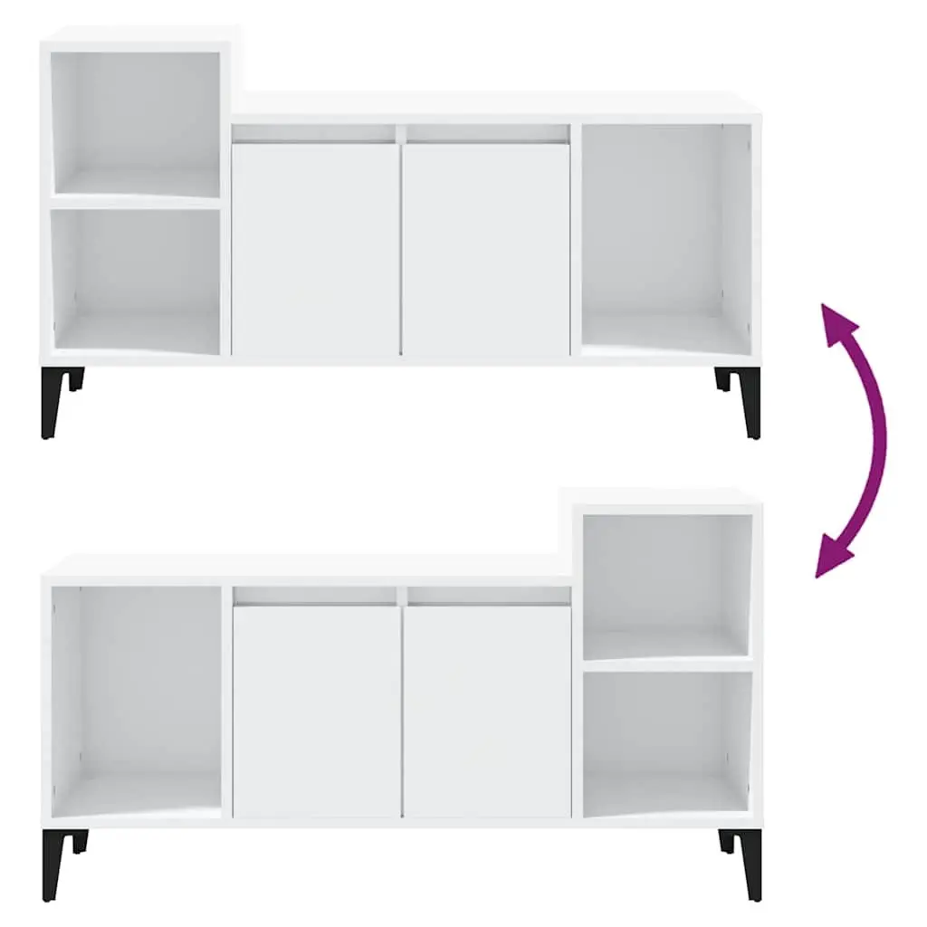 TV Cabinet Engineered Wood 100L x 35W x 55H cm White High Gloss