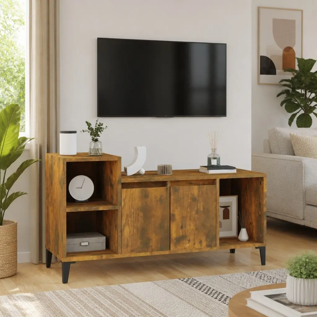 Brown TV Cabinet with Durable Engineered Wood
