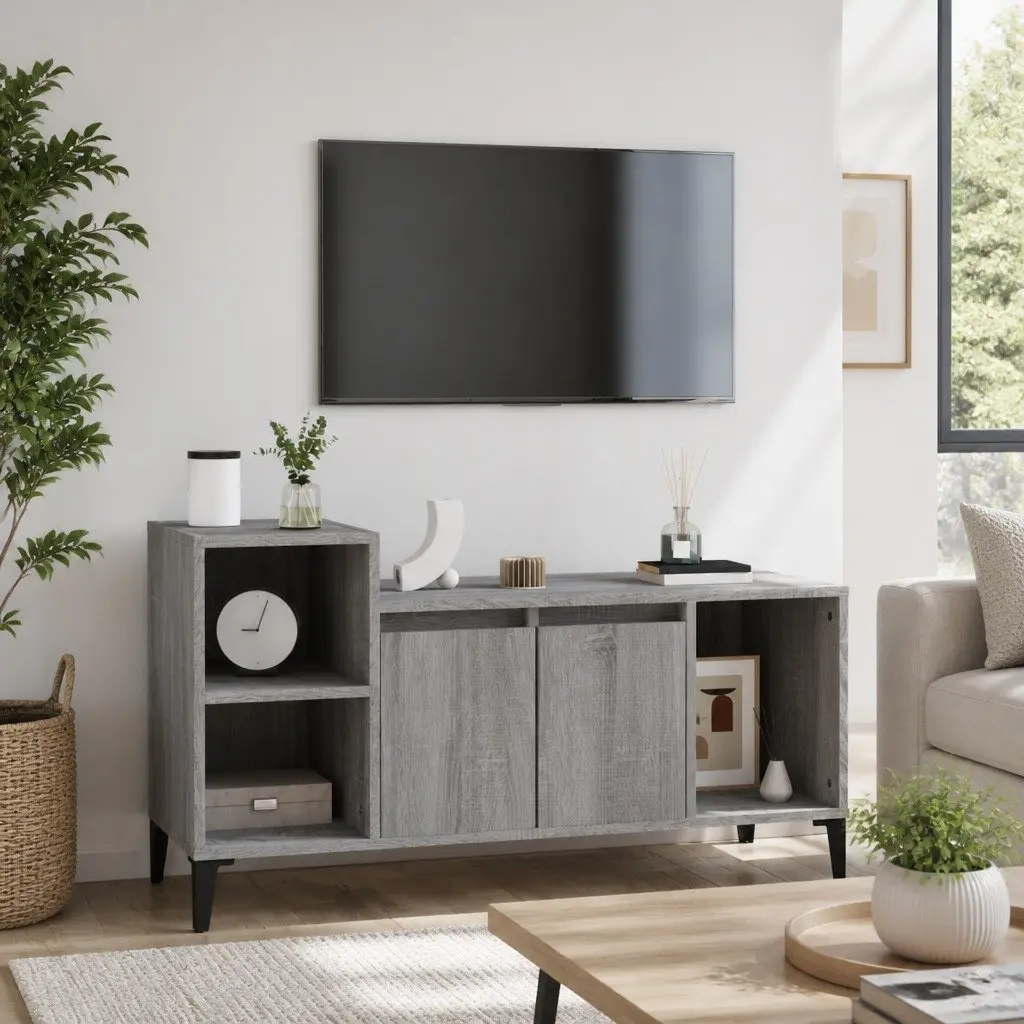 TV Cabinet Engineered Wood 100x35x55cm Grey